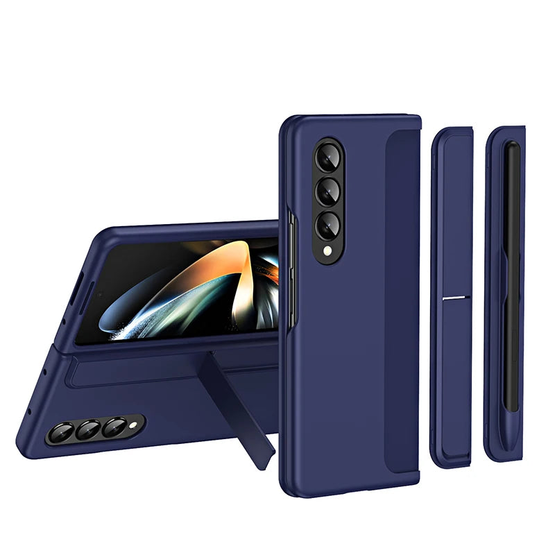 For Samsung Galaxy Z Fold6 Case With S Pen Stand Cover PC Full Protective Bracket Case With Touch Pen For Galaxy Z Fold 6 5 4 3