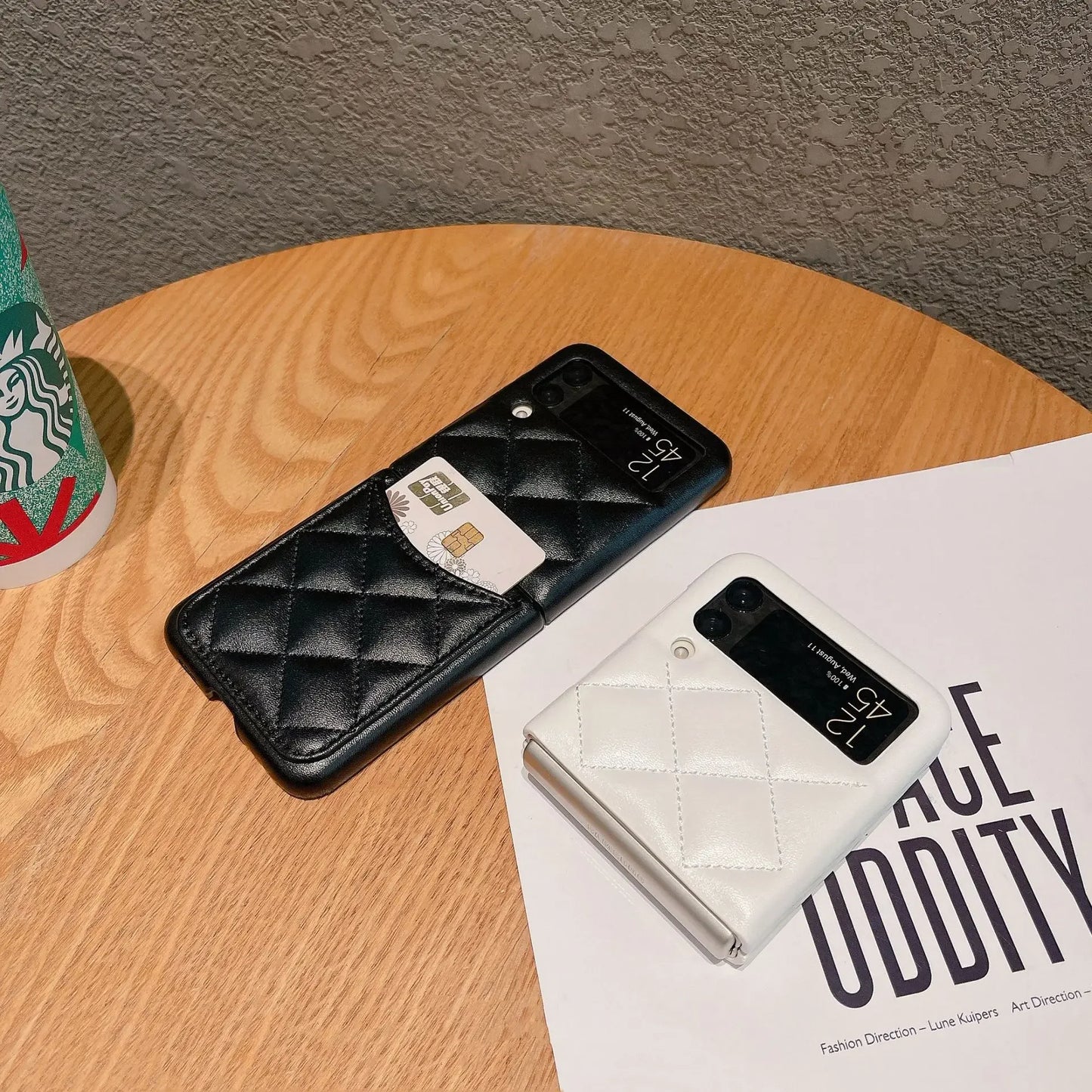 Luxury Leather Cover For Samsung Galaxy Z Flip 3 4 5 6 Flip5 Flip6 5G Rhombus Lattice Card Slot Holder Bag Wallet Phone Case