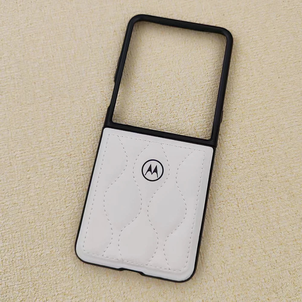 For Motorola Razr 60 50 Ultra 5G Case Luxury Water Ripple Down Jacket Flip Phone Shell Razr50 razr60 Shockproof Protection Cover