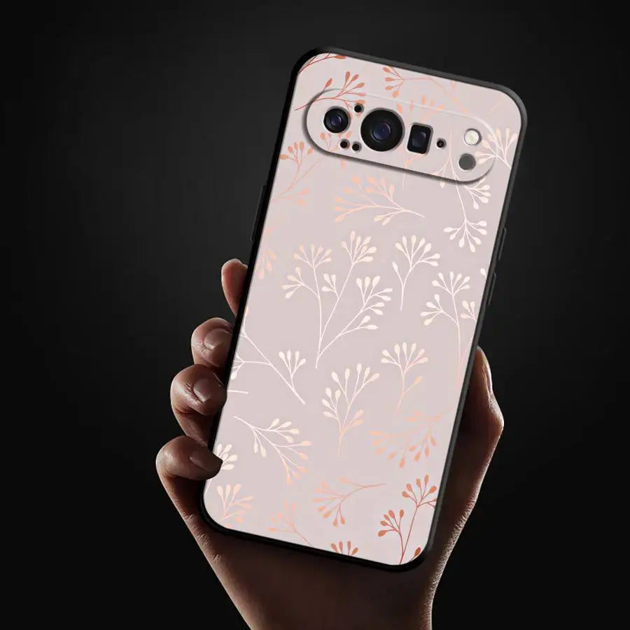 Pink Metallic Flowers Funda Phone Cover Case for Google Pixel 10A 7a 6a 10 9 Pro XL 9a 6 7 8 Pro 8a