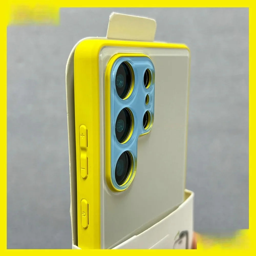 Summer Dopamine Contrast Candy Color For Samsung Galaxy S26 Ultra Plus S25 Ultra S24 All-inclusive Shockproof Bumper Hard Cover