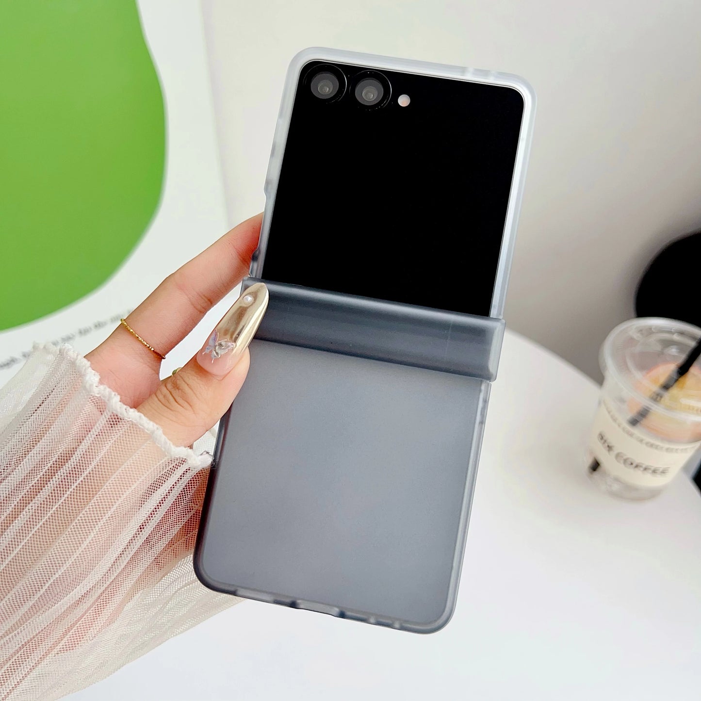 Candy Color Gradient Case For Samsung Galaxy Z Flip 7 6 5 4 3 7 5G Flip7 FE Skin Feel 3-piece Set Translucent Frosted Back Cover