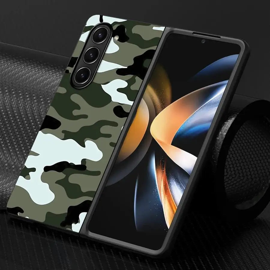 Camouflage Pattern Back Phone Cover Case for Samsung Galaxy ZFold5 ZFold3 ZFold7 Z Fold 7 6 5 4 3 ZFold6 ZFold4