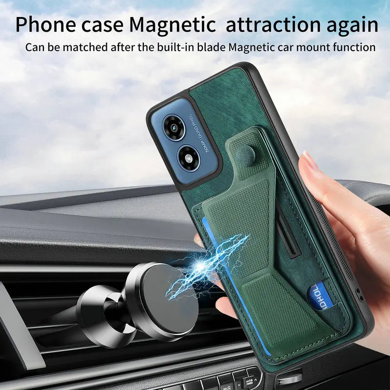 Leather Card Holder Capa for Motorola Moto G85 G55 G45 G35 G05 E15 S50 Neo Edge 60 Fusion Edge50 Pro 50 Neo 5G Bumper Back Case