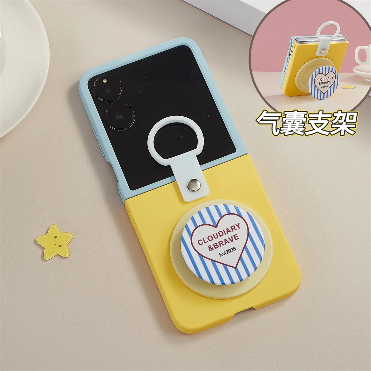 Cute Korean Candy Color Block Magnetic Case with Silicone Ring Animal Bracket for Motorola Razr 60 Ultra Razr 50 Ultra Cover