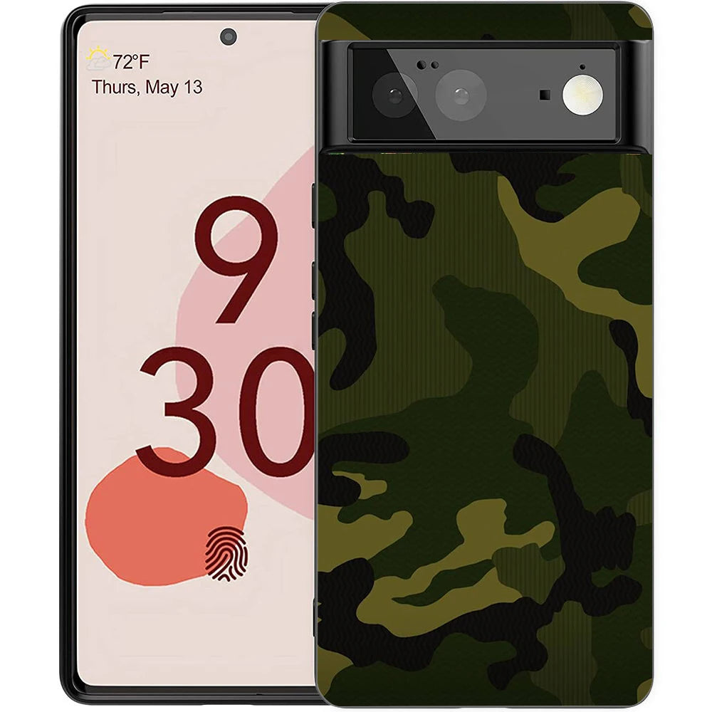 Camouflage Camo Phone Case Cover for Google Pixel 8 7 6 7A 6A Pro 5G Shockproof Silicone Soft 9 Pro XL 8 Pro 5G Shell Coque Bags