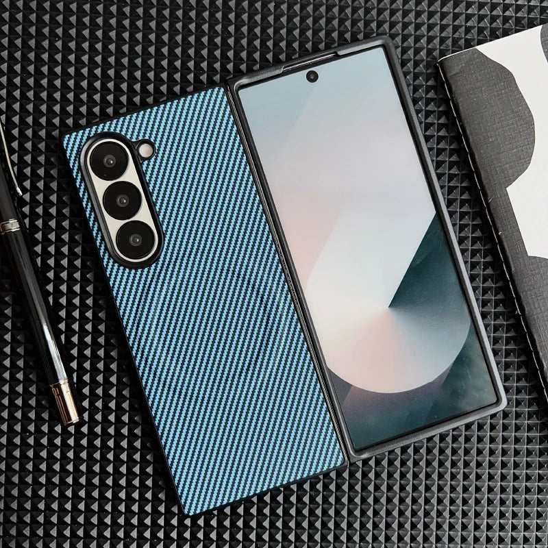 For Magsafe Magnetic Wireless Charging Luxury Solid Color Carbon Fiber Phone Case For Samsung Galaxy Z Fold 7 6 5 4 Bumper Cover