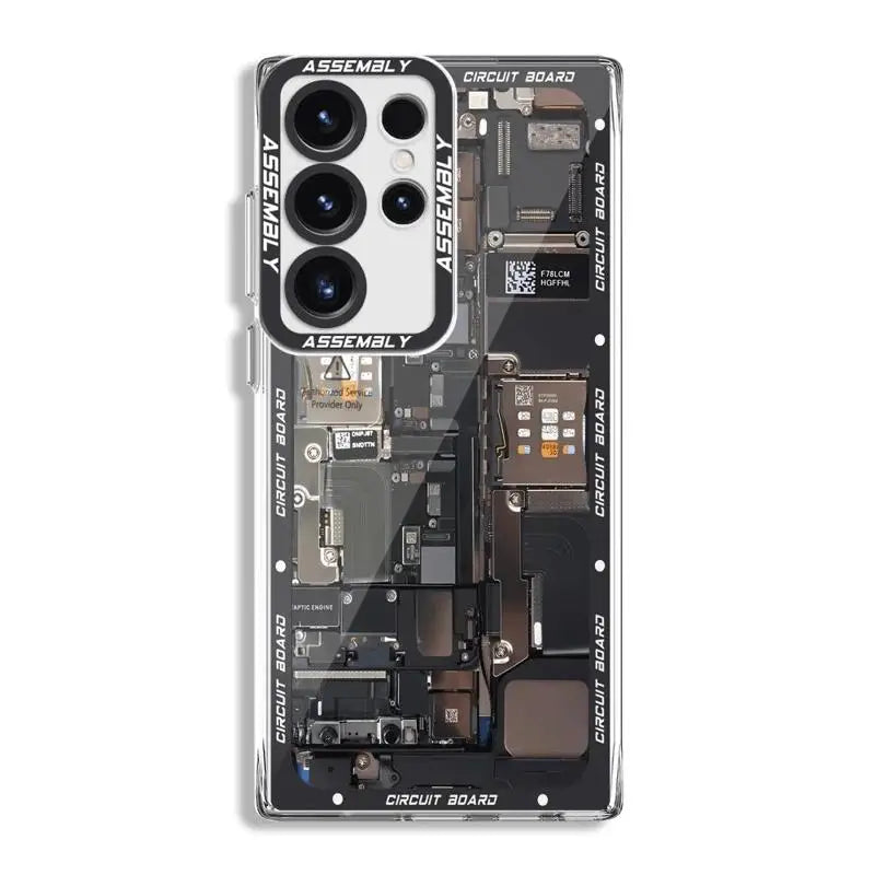 Circuit Board Pattern Case for Samsung Galaxy S24 Ultra S20 FE S21 S22 Plus S23 Ultra 5G S23 FE Transparent Clear Soft Silicone