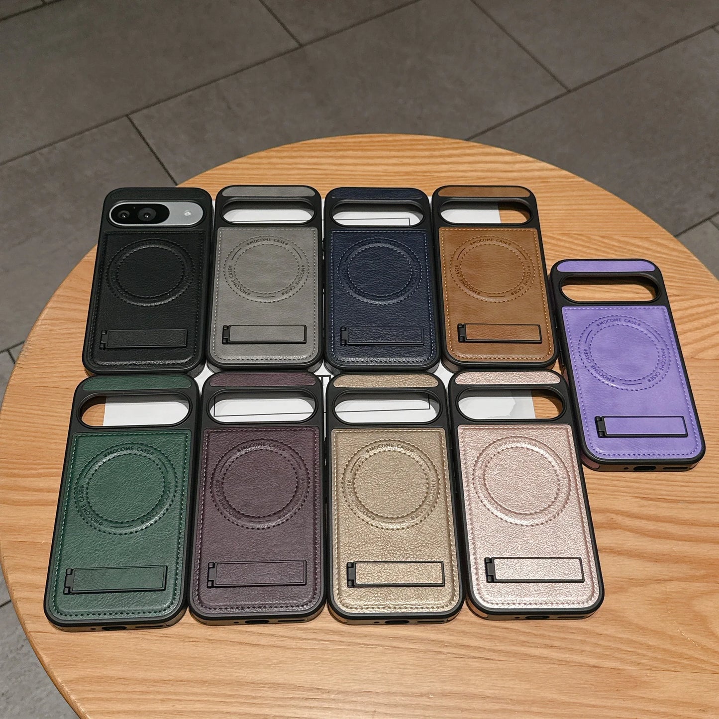 PU Leather Mag-safe Wireless Charge Case for Google Pixel 10 9 Pro XL 9A 8 Magnetic Invisible Bracket Cover Stand Holder Shell