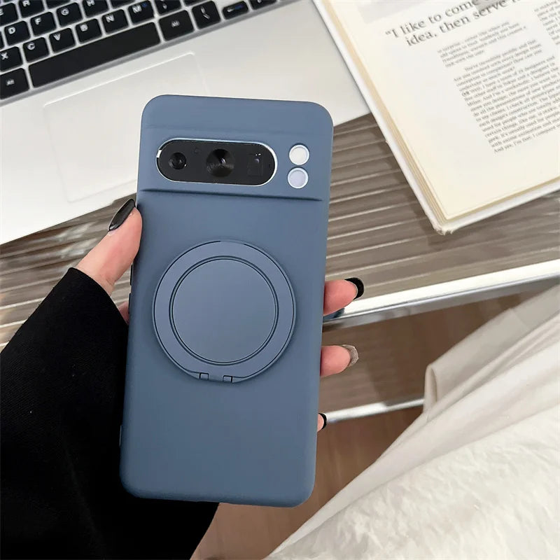 Stand Bracket Wireless Charging Magnetic For Magsafe Case For Google Pixel 10 6 7 8 9 Pro XL 7A 8A 9A Soft Shockproof Back Cover