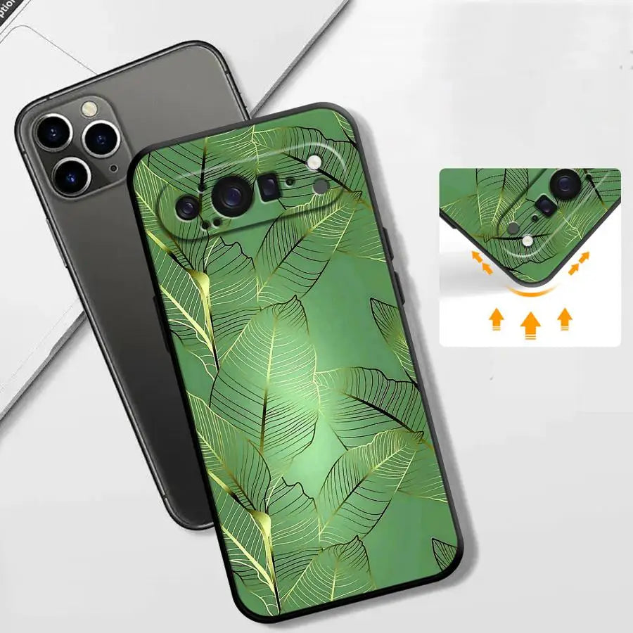 Pink Metallic Flowers Funda Phone Cover Case for Google Pixel 10A 7a 6a 10 9 Pro XL 9a 6 7 8 Pro 8a