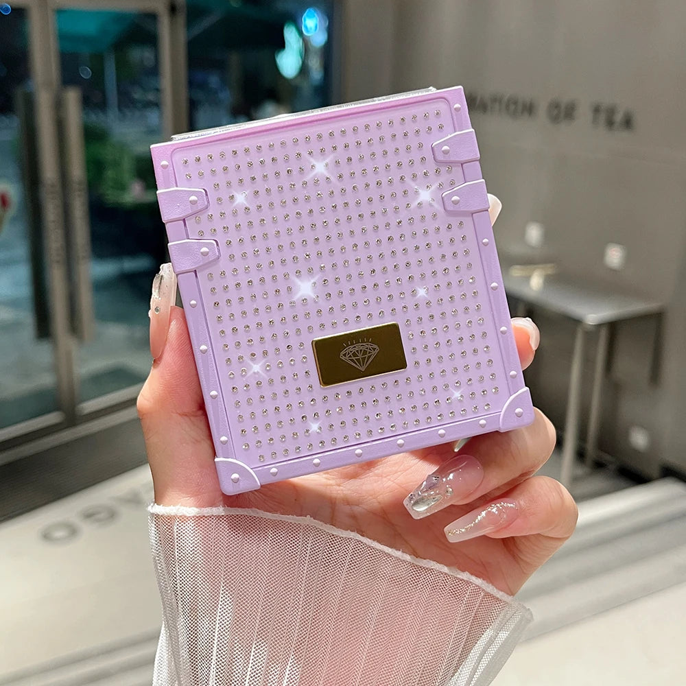 Luxury Sparkling Diamond Folding Phone Case for Samsung Galaxy Z Flip 6 3 5 4 Jewelled Glitter Shock-absorbing Back Hard Cover