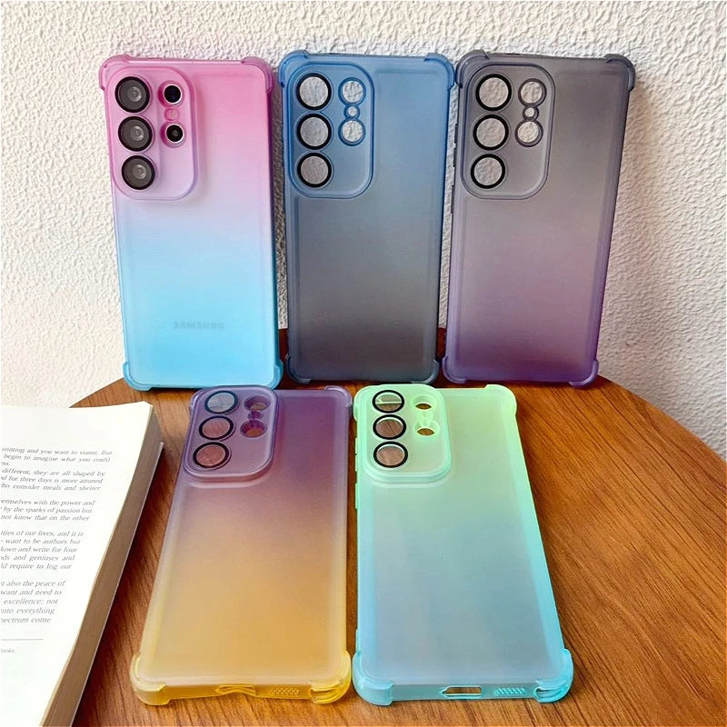 Gradient Clear Case For Samsung Galaxy S26 S25 S24 S23 Ultra Plus FE A57 56 55 37 36 35 27 26 17 Soft Cover