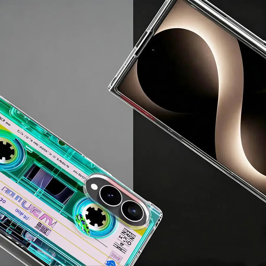 Cyber Transparent Cassette Case for Samsung Galaxy Z Fold 8 ZFold 8 PC Hard Luxury ZFold8 Transparent Phone Cover