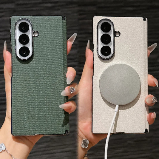 For Samsung Galaxy Z Fold 7 Case Luxury PU Leather Skin Magnetic Wireless Charging Protect Back Cover Case For Z Fold 7 6 Shell