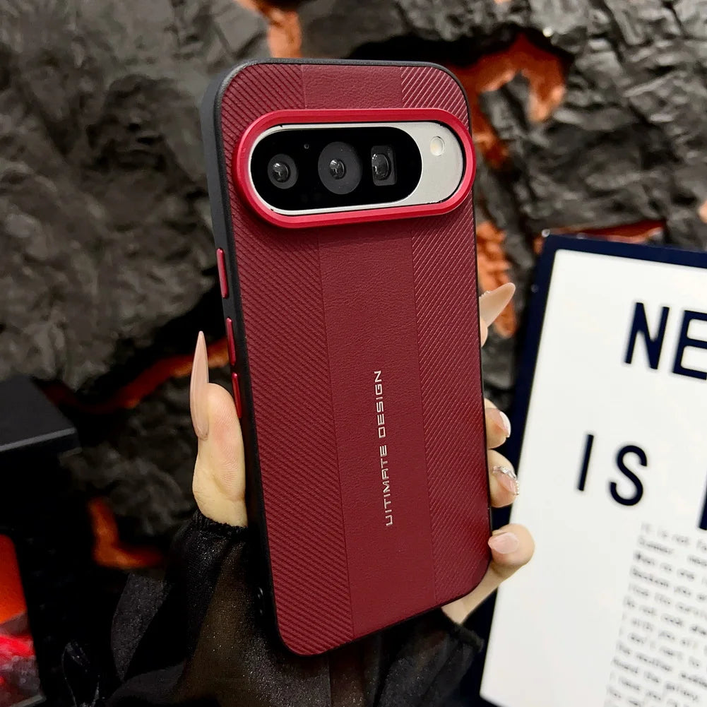 Red Camera Frame with Luxury Textured Case For Google Pixel 10a 10 Pro XL 10 pixel 9a 9 pro Ultimate Design Protective Cover