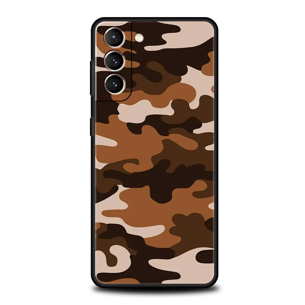 Camouflage Camo Military Army Phone Case For Samsung Galaxy S24 S23 S22 S20 Ultra S21 FE 5G S10 S9 Plus S10E Soft Silicone Cover