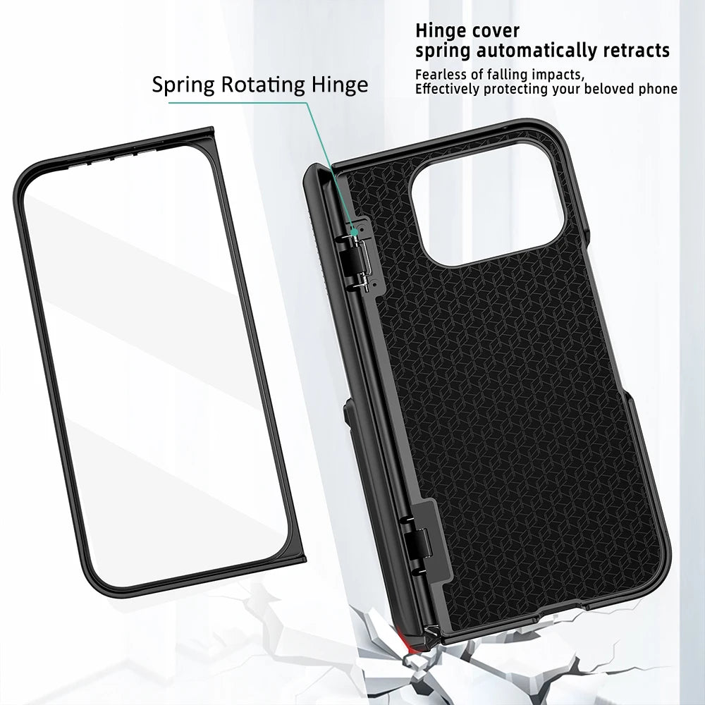 Spring Rotating Hinge Folding Matte Plastic Phone Case For Google Pixel 9 Pro Fold Matt Finish Shell