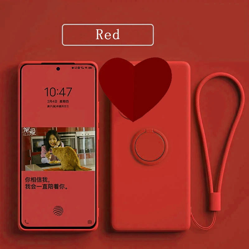 Case for Motorola Edge 60 Fusion Finger Ring Stand Holder Slicone Cover for Edge 60s50Neo Solid Color Lens Protection Soft Funda