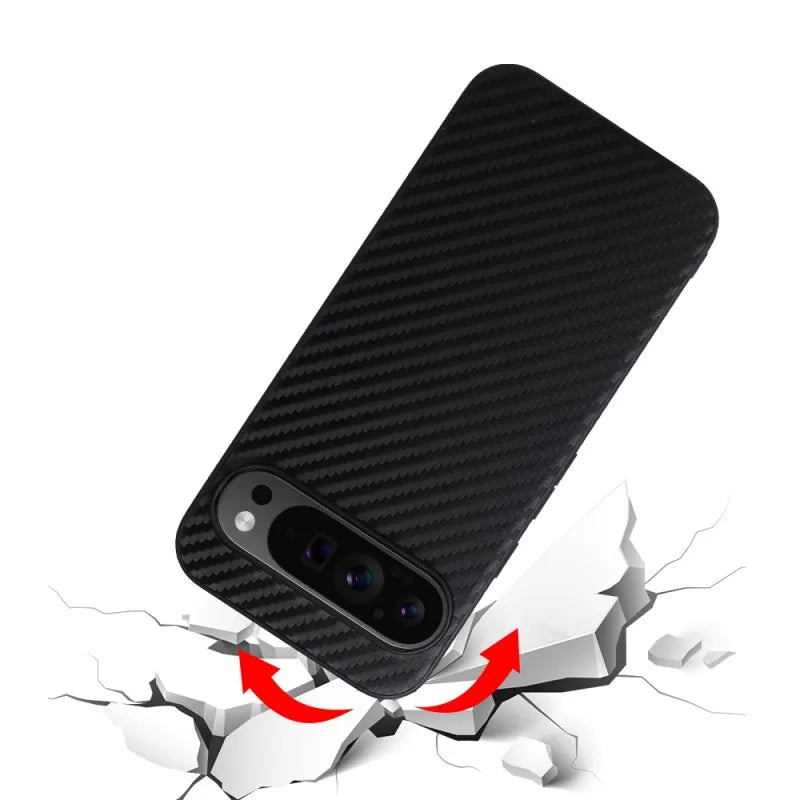 For Google Pixel 10 Pro 8 7 6 9 Pro XL 9A 8A 7A Leather Case With Finger Ring Holder Carbon Fiber Saffiano Leopard Print Cover