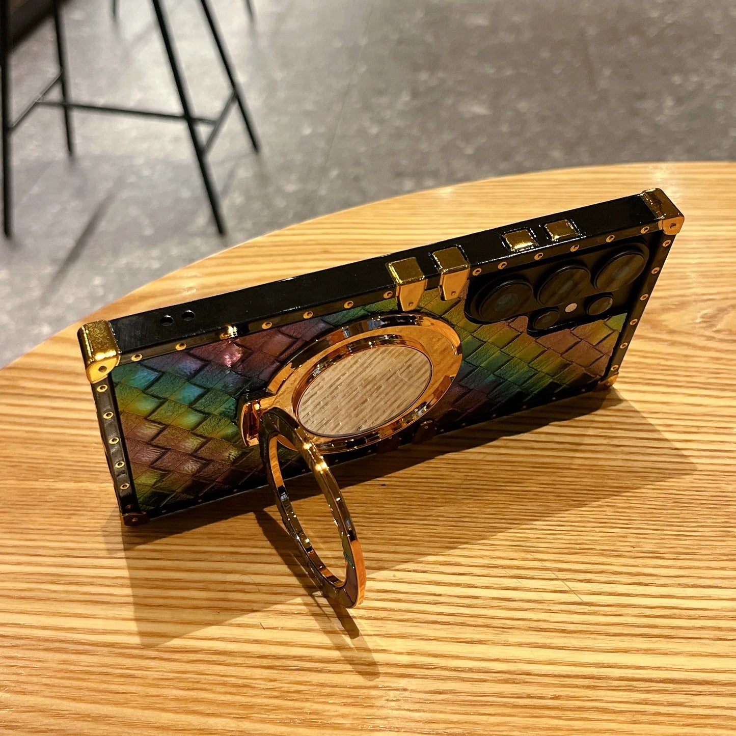 High-End Braided Makeup Mirror Stand Phone Case for Samsung S26+ S25 S24 S23 S22 Ultra Protective Cover