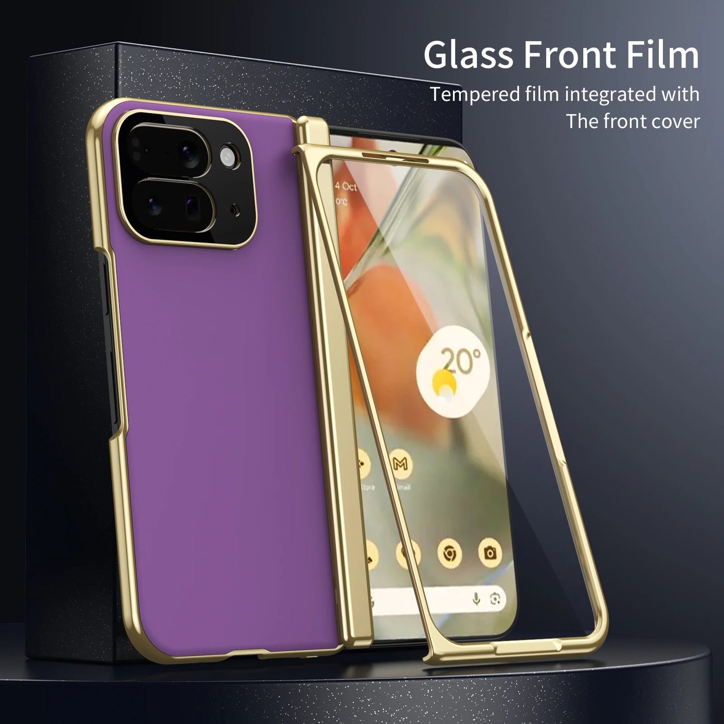 AG Matte Anti-Fingerprint Phone Case for Google Pixel 10 Pro Fold Hinge Lens Protection Shockproof Cover with Front Glass Film