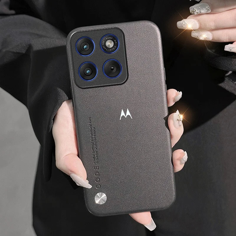 Luxury Plain PU Leather Phone Case for Moto Signature Edge 70 Pro Fusion + 60 50 Neo G87 G77 G67 G57 G47 G37 G17 G86 Power Cover