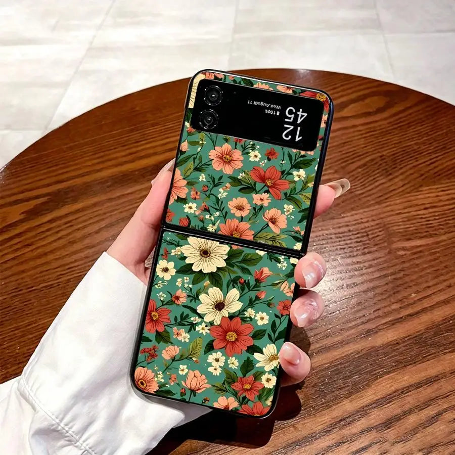 Case for Samsung Galaxy Z Flip 7 6 5 4 3 Z Fold 7 6 5 4 3 Phone Cover Colorful Flowers