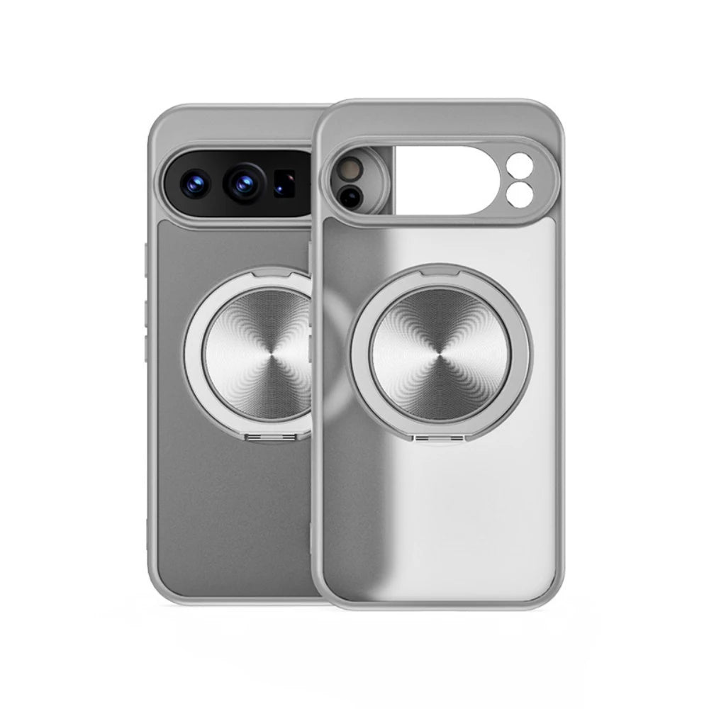 Luxury 360 Rotate Bracket Case for Google Pixel 10 Pro XL 9A Slim Matte Translucent Stand Holder PC Shockproof Cover