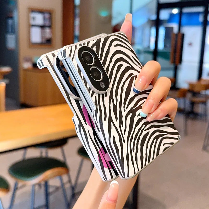 For Samsung Galaxy Z Fold 8 Wide Case Stylish Stand Unique Contrasting Color Texture Skin-friendly PU Leather Cover Shockproof