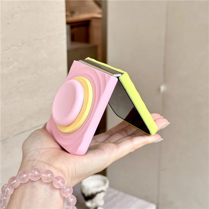 Color Collision Magnetic Phone Case For Samsung Galaxy Z Flip 7 6 5 4 3 Z Flip6 Flip7 Cover with Magsafe Stand Girp Cute Cases