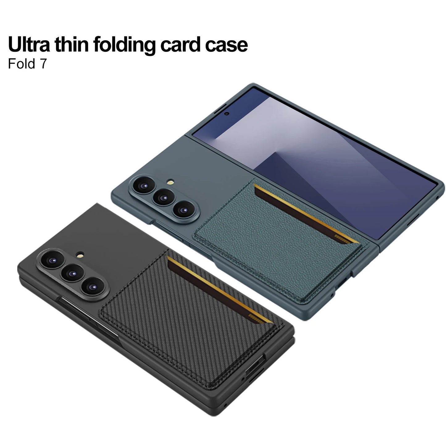 Slim Matte Ultra Thin PC Case for Samsung Galaxy Z Fold 6 7 Fold7 Leather Card Slot Shockproof Wallet Cover for Samsung ZFold7
