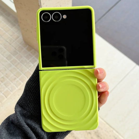 Soft Silicone For Magsafe Magnetic Water Ripple Case For Samsung Galaxy Z Flip 7 6 5 4 3 5G Wireless Charging Shockproof Cover