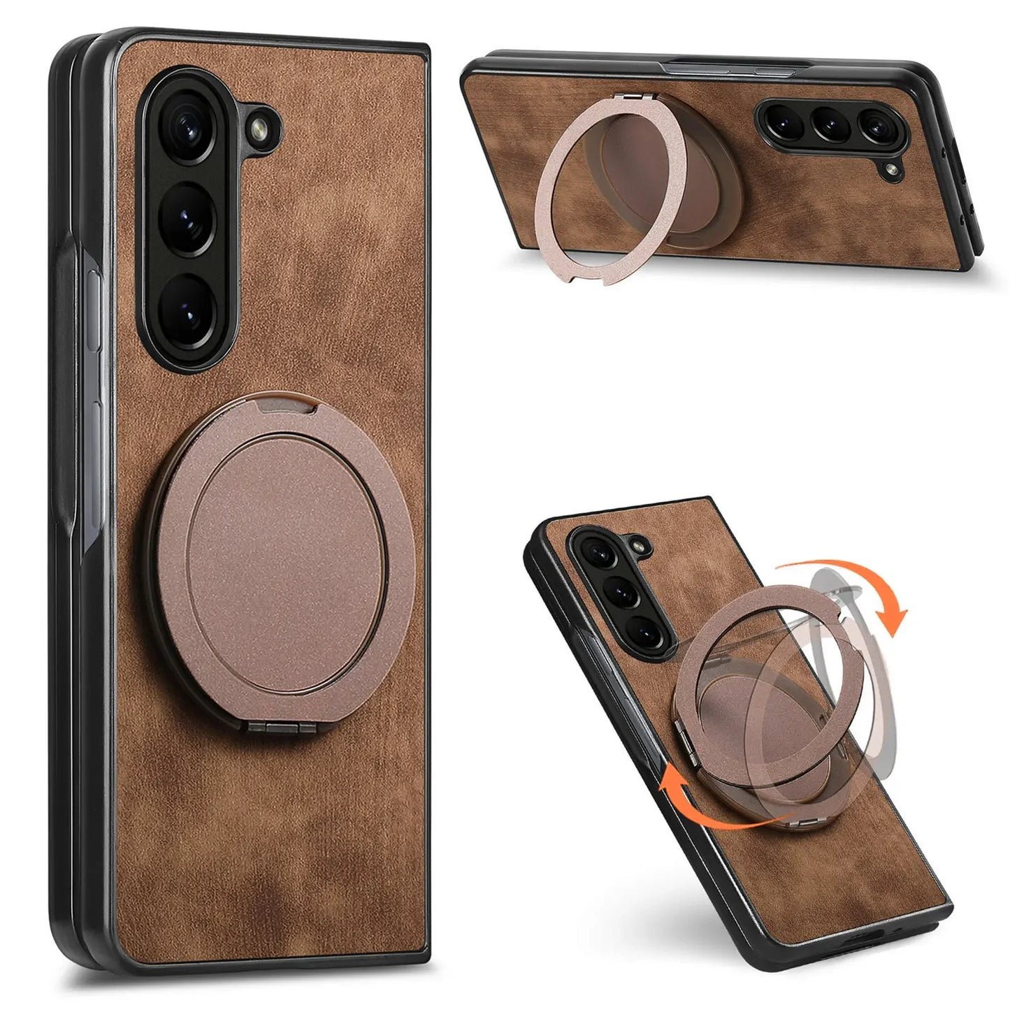 360° Rotating Invisible Kickstand Magnetic Cover Phone Case for Samsung Galaxy Z Fold 7 6 5 4 3 Fold7 Fold6 Fold5 Fold4 Fold3 5G