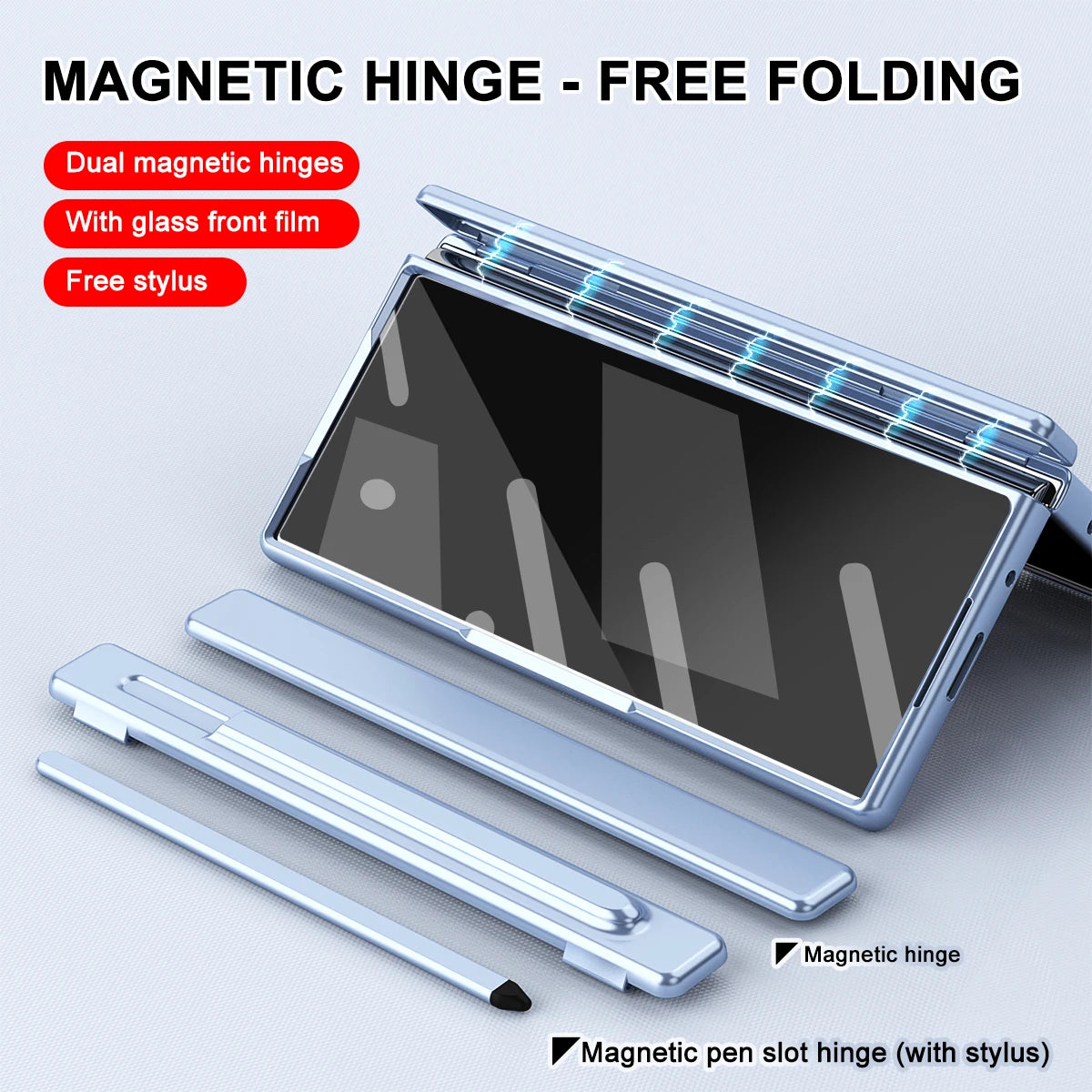 For Samsung Galaxy Z Fold 7 Case Hard plating Hinge Magnetic wireless charging Protective Back Cover Case For Z Fold7 6 Shell