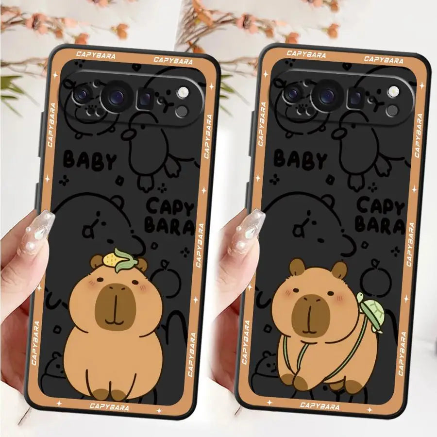 Cute Cartoon Capybara Phone Case for Google Pixel 6 7 8 Pro 8a 6a 10 9 Pro XL 7a 9a Soft Cover