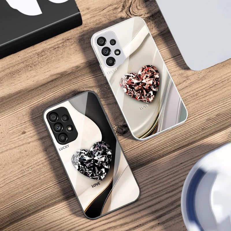 Big Pink Diamonds For Samsung Galaxy S10 4G S20 11E 30 S21 22 S24 Fe Pro S23 S25 Ultra 5G S9 Tempered Glass Phone Case