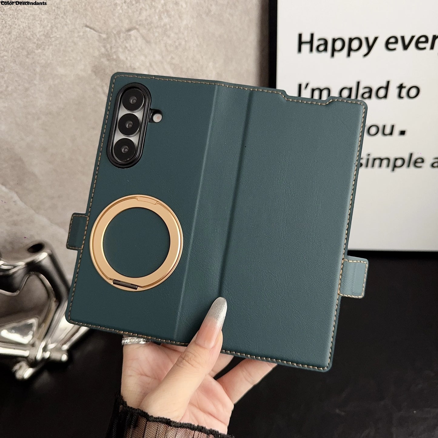 Leather Cases for Samsung Galaxy Z Fold 7/6/5/4/3 Magnetic 360 Rotatable Ring Stand holder Cover for Galaxy Z Fold 6 Z Fold3 4