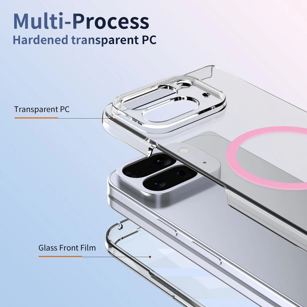 Metal Camera Edge Buttons Magnet Adsorption Tempered Glass Protect Case For Google Pixe 10 Pro Fold pixel10 fold Back Cover