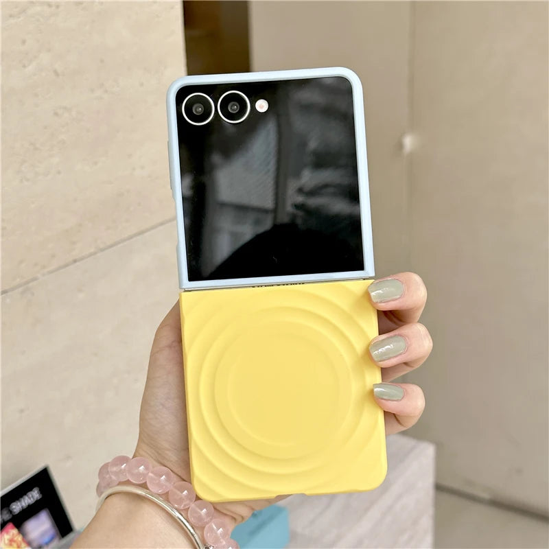 Color Collision Magnetic Phone Case For Samsung Galaxy Z Flip 7 6 5 4 3 Z Flip6 Flip7 Cover with Magsafe Stand Girp Cute Cases