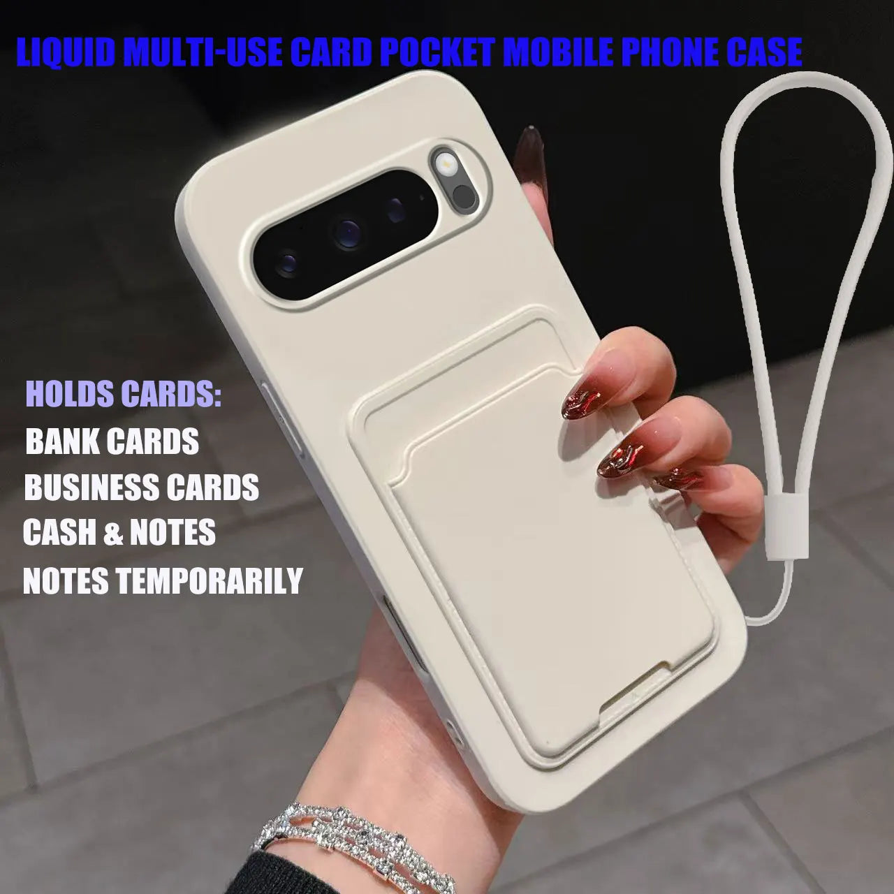 Case for Google Pixel 10 Pro 9 8 Liquid Silicone Card Holder Soft Phone Skin Cover 10 Pro XL Shockproof Back Pocket Wallet Funda