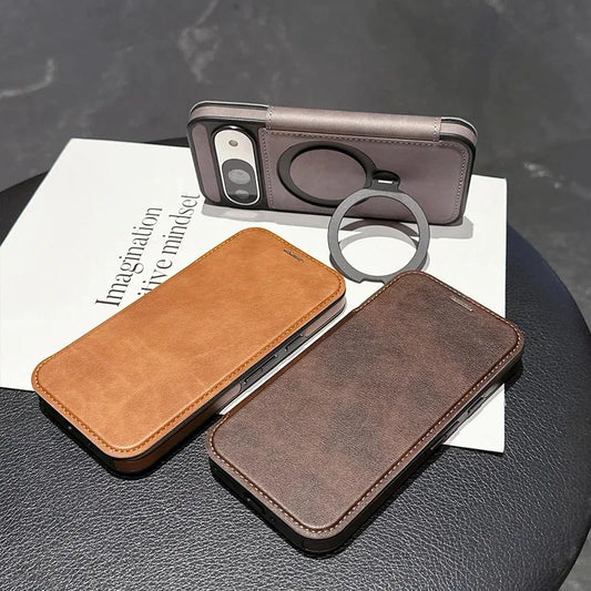 Luxury Magnetic Flip Leather Wallet Magnet Bracket Case For Google Pixel 10 9 Pro XL 9A 9 10 8 Pro Slot Card Bag Holder Cover