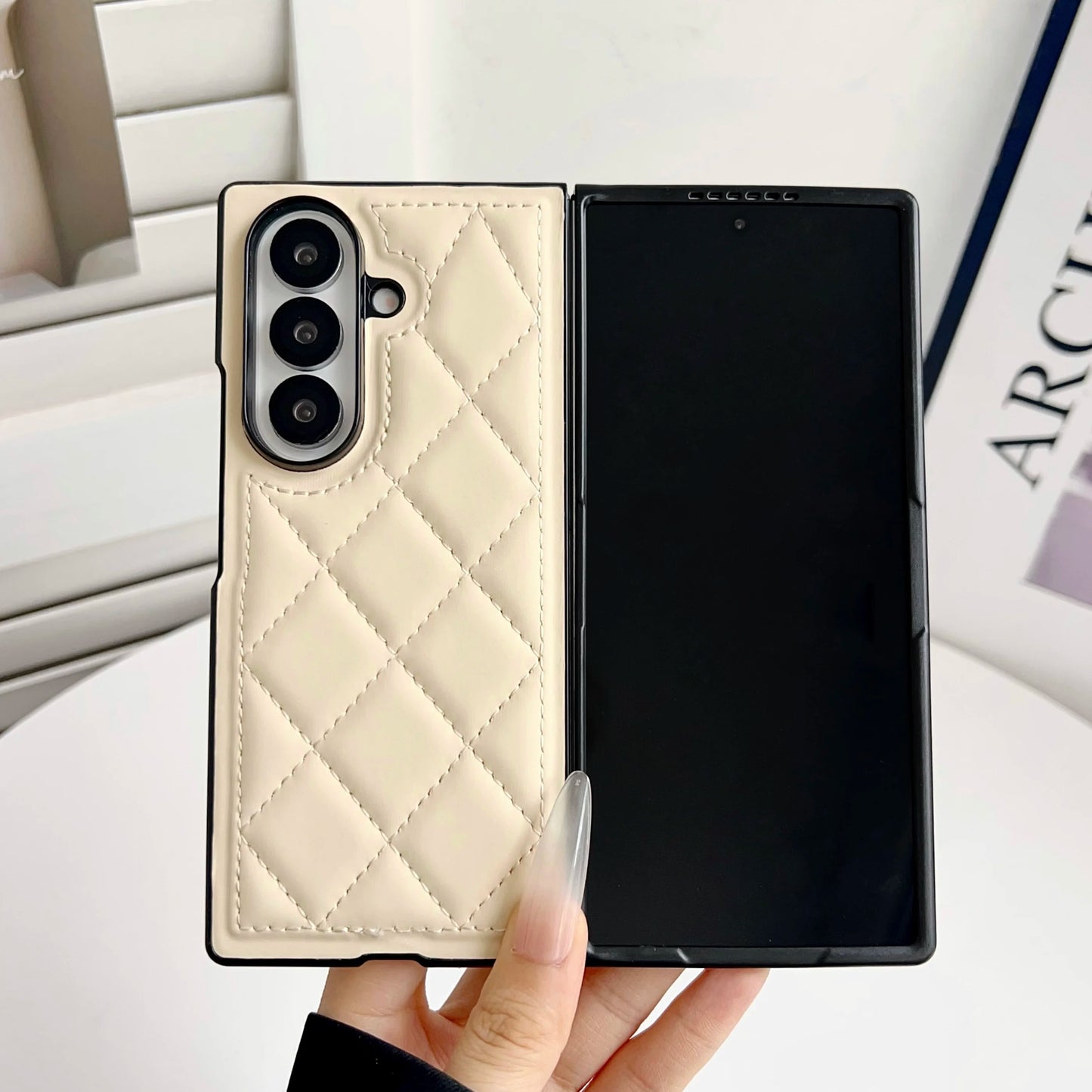 Suitable for Samsung Galaxy Z Fold 7 6 5 luxury fashion premium down jacket leather shockproof phone case