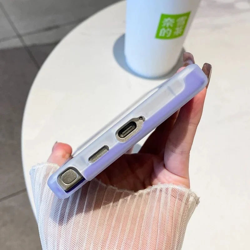 2-in-1 Candy Color Matte Jelly Hard Phone Case For Samsung S25 S24 Ultra S23 FE S22 Plus A55 A54 A53 A35 A34 A33 A15 A14 Cover