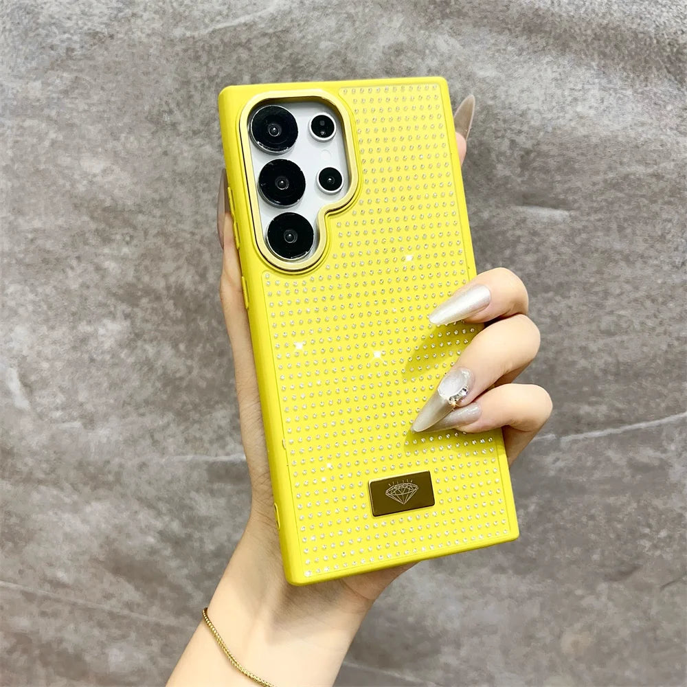 Luxury Girl Diamond Bling Glitter Phone Case for Samsung Galaxy S25 Ultra S24 S23 FE S22 S21 Plus A55 ZFLIP 6 High-grade Cover