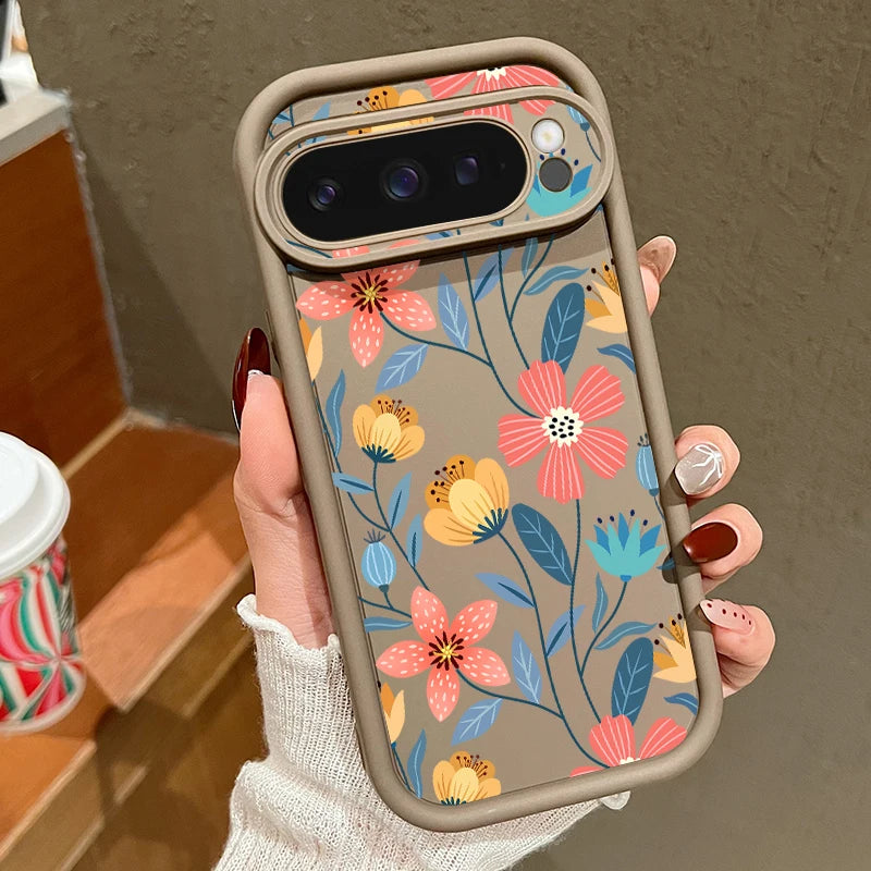 Shockproof Colorful Flower Soft TPU Case For Google Pixel 8 Pro 8A 7A Pixel 9 Pro XL Solid Color Phone Cover For Pixel 8 9 7 Pro