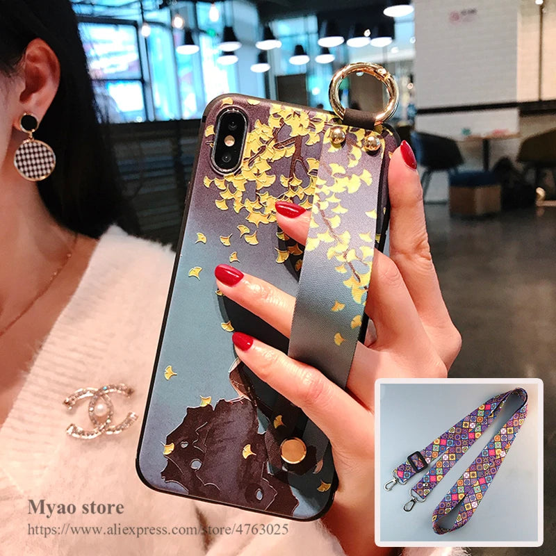 For Moto G55 35 75 15 34 14 84 05 Wrist Strap Case For Motorola Edge 40 50 60 Fusion Neo Pro 60 Stylus Ultra Long Lanyard Cover