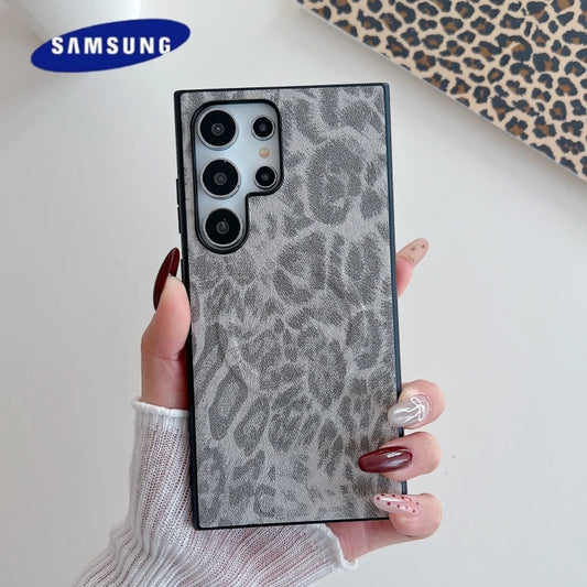 Magnetic Leopard Print Case For Samsung Galaxy S25 S24 Ultra S22 S23 FE Plus S21 Note 20 Ultra A55 A35 Wireless Charging Cover