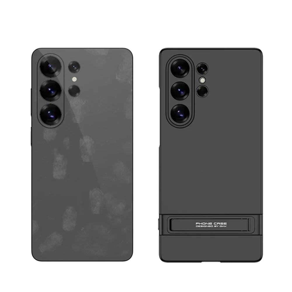 Ultra Thin PC Hard Invisible Fold Stand Holder Phone Case For Samsung Galaxy S25 S24 Ultra S26 S23 Shockproof Protection Cover