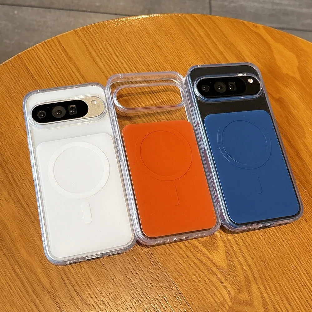 Luxury Transparent For Magsafe Phone Case For Google Pixel 10 Pro XL Magnetic Shockproof TPU Clear Acrylic Cover For 9 Pro XL 9a
